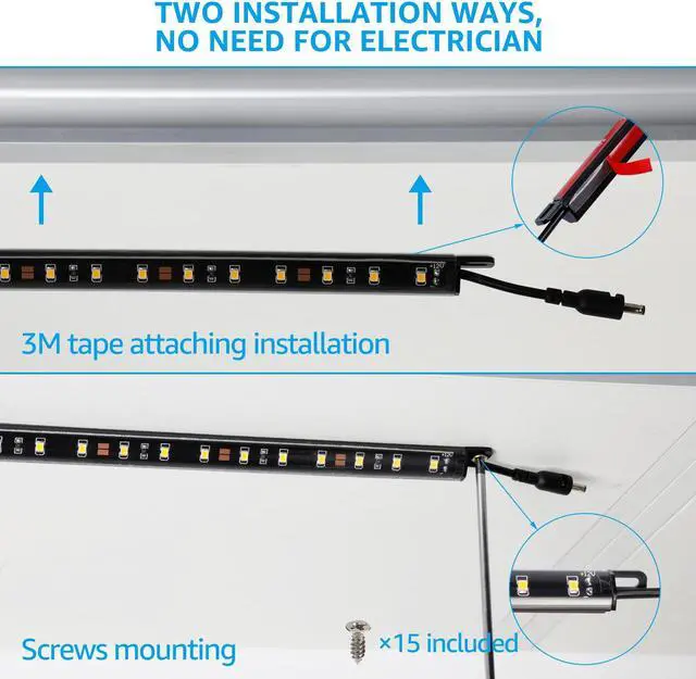 Alt view image 3 of 7 - TORCHSTAR Smart LED Light Bar Kit, Work with Alexa, 6 Linkable Light Bars, Smart Phone Control, 9W 12V, 3000K Warm White, UL Adapter for Under Cabinet, Under Counter, Gun Safe, Closet, Shelf, 6Pcs