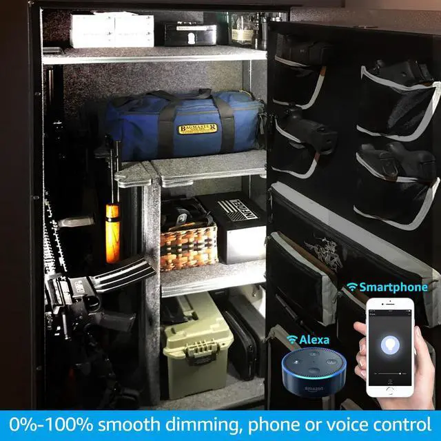 Alt view image 3 of 7 - TORCHSTAR Smart LED Light Bar Kit, Work with Alexa, 6 Linkable Light Bars, Smart Phone Control, 9W 12V, 5000K Daylight, UL Adapter for Under Cabinet, Under Counter, Gun Safe, Closet, Shelf, 6Pcs