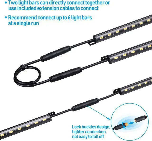 Alt view image 5 of 7 - TORCHSTAR LED (4) 12" Linkable Light Bars, Safe Lighting Kit 3CCT Motion Sensor Under Cabinet lights, 3000K/4000K/5000K Selectable, 600LM Safe Light Kit for Gun Safe Locker Closet