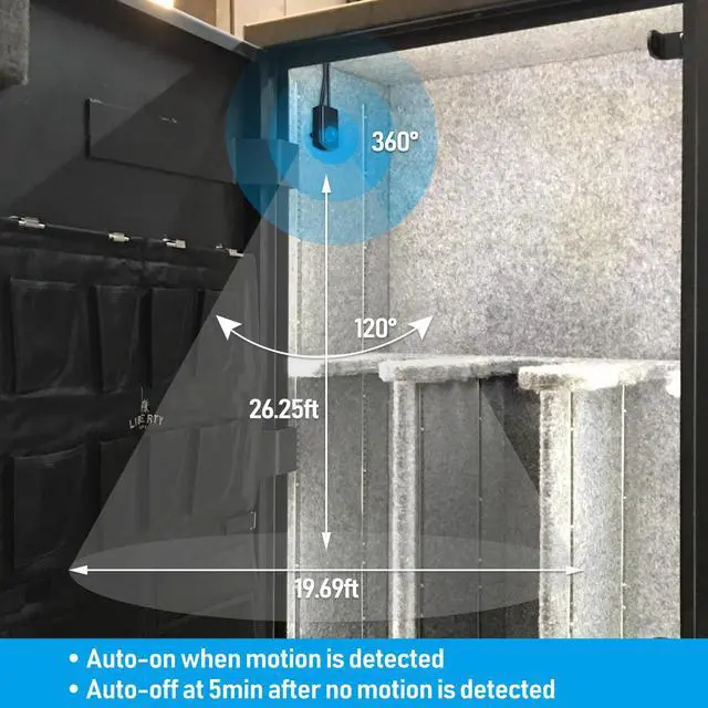 Alt view image 6 of 7 - TORCHSTAR LED Safe Lighting Kit 3CCT, (6) 12" Linkable Light Bars, Motion Sensor, 3000K/4000K/5000K Selectable, Safe Light Kit for Gun Safe Under Cabinet Locker Closet