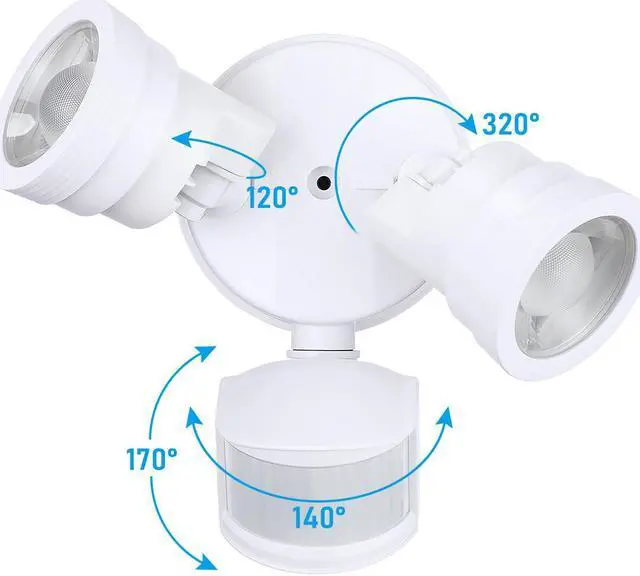 Alt view image 4 of 7 - LED Security Light, Motion Sensoring, Dusk to Dawn, 30°-80° Beam Angle, White