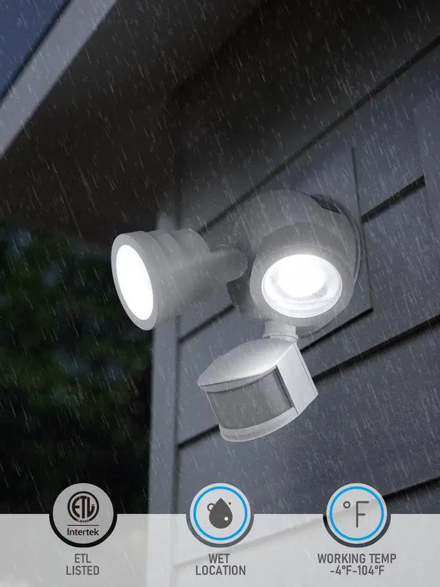 Alt view image 5 of 7 - LED Security Light, Motion Sensoring, Dusk to Dawn, 30°-80° Beam Angle, White