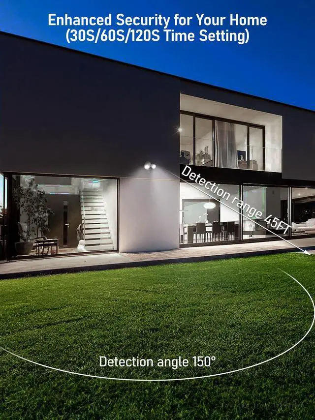 Alt view image 7 of 7 - LED Security Light, Motion Sensoring, Dusk to Dawn, 30°-80° Beam Angle, White