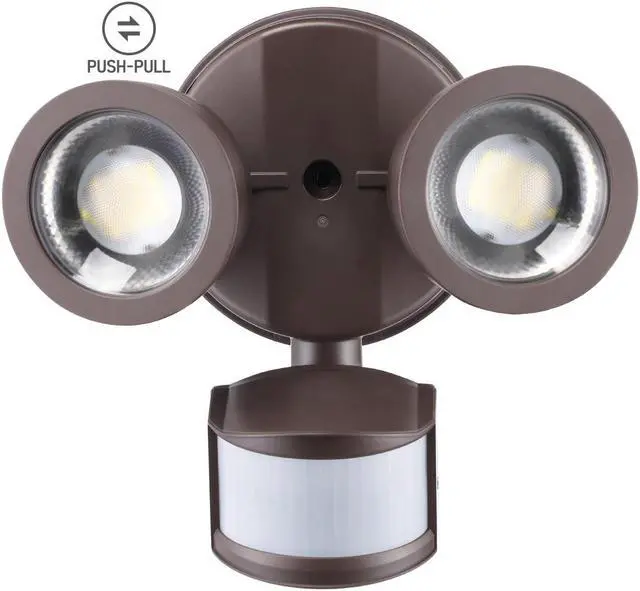 Main image of LED Security Light, Motion Sensoring, Dusk to Dawn, 30°-80° Beam Angle, Bronze
