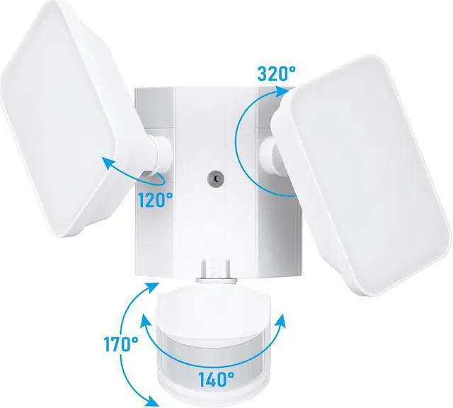 Alt view image 6 of 7 - LED Security Light with GFCI Outlets& Motion Sensor, Dusk to Dawn, 5000K Daylight, White