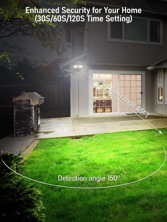Alt view image 2 of 7 - LED Security Light with GFCI Outlets& Motion Sensor, Dusk to Dawn, 5000K Daylight, White
