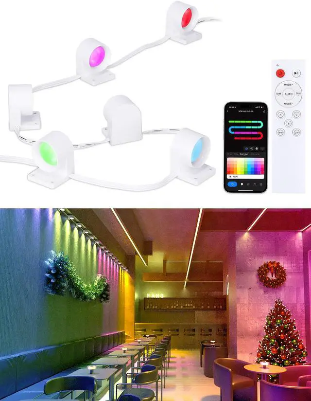 Main image of 33ft LED Smart String Light, RGBCWIC Commercial Ambiance Light Fixture