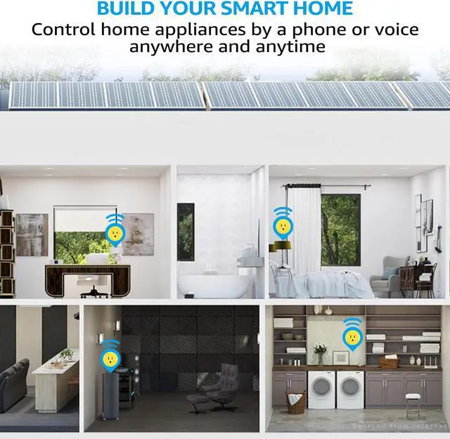 Alt view image 2 of 7 - 6 Pack Smart Plug Work with Alexa, Mini Smart Outlet Wifi Plug Google Home Assistant Voice Control, No Hub Required, Only Supports 2.4GHz Network, Timer Function, ETL Listed, Yellow Finish