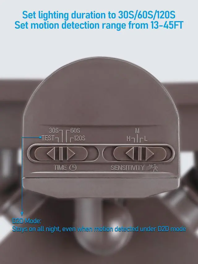 Alt view image 4 of 7 - LED Security Light with GFCI Outlets& Motion Sensor, Dusk to Dawn, 5000K Daylight, Bronze