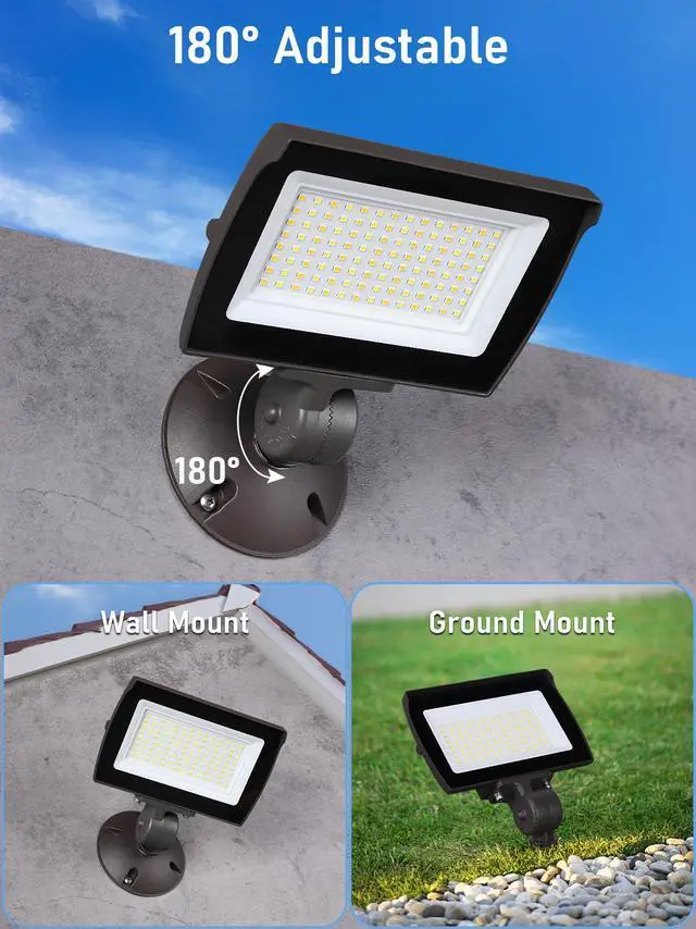 Alt view image 2 of 7 - 3CCT LED Security Flood Light Outdoor, UL Listed, 30W/15W, 120/277V, Knuckle Mounted, IP65 Waterproof