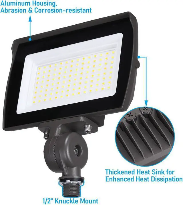 Alt view image 6 of 7 - 3CCT LED Security Flood Light Outdoor, UL Listed, 30W/15W, 120/277V, Knuckle Mounted, IP65 Waterproof