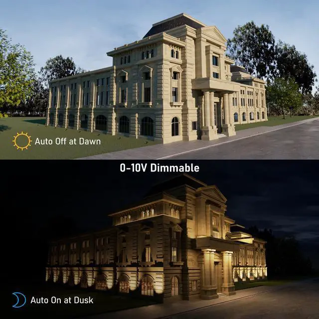 Alt view image 3 of 7 - Commercial 3CCT LED Dusk to Dawn Bullet Flood Light, 120-277V, ETL Listed