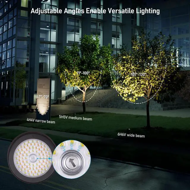 Alt view image 2 of 7 - Commercial 3CCT LED Dusk to Dawn Bullet Flood Light, 120-277V, ETL Listed