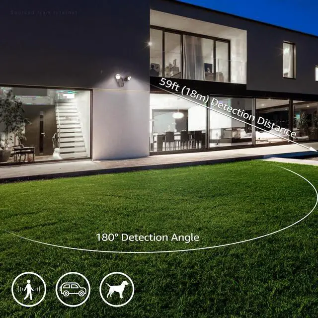 Alt view image 5 of 7 - LEONLITE 3CCT 2-Head Adjustable LED Security Light, Motion Sensor Flood Lights Outdoor Dusk to Dawn, 3000K/4000K/5000K Selectable, Bronze