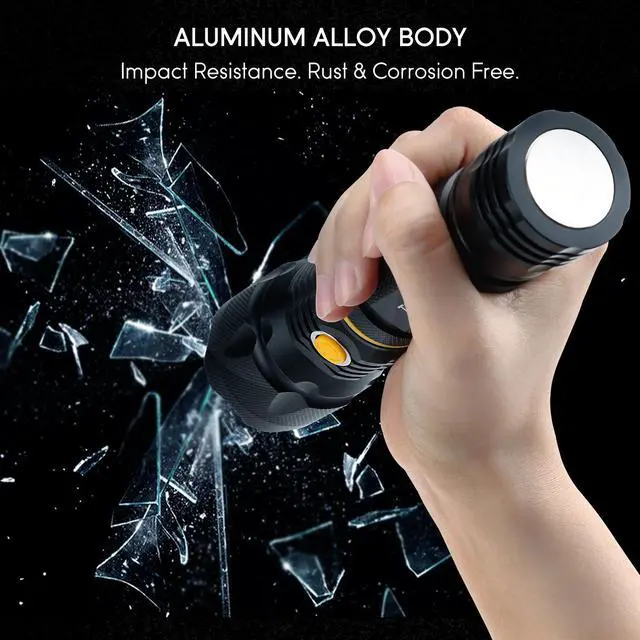 Alt view image 4 of 7 - LED Flashlight & Work Light, Battery Operated Professional Cree Work Light with Magnetic Base, Bright Aluminum Alloy Handhold Body