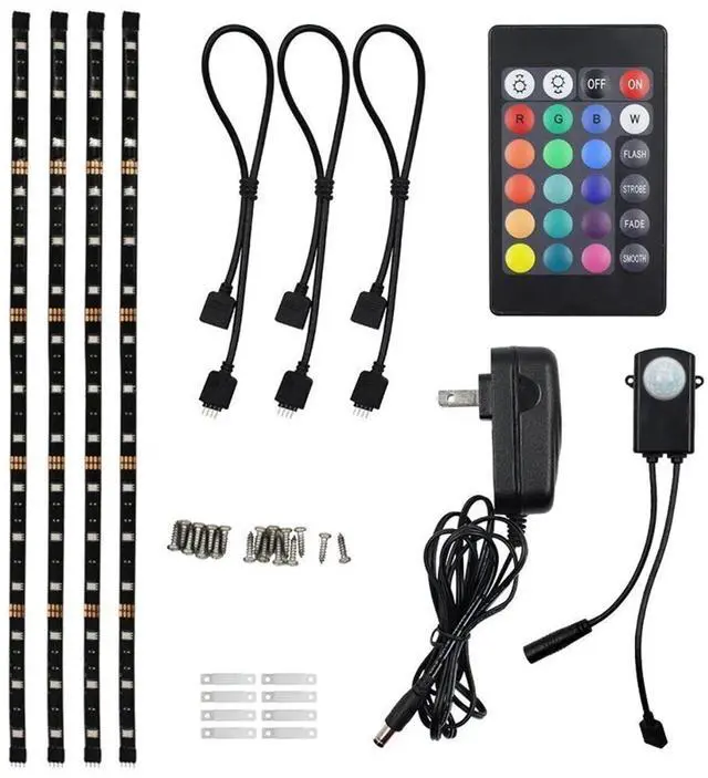 Main image of LED Strip Lights for 32 Inch-60 Inch HDTV, RGB LED TV Backlight Kit with Remote, ETL Listed, 16 Colors Changing Multi-color 5050 LEDs Bias Lighting, UL Adapter, Home Theater, Gaming Computer
