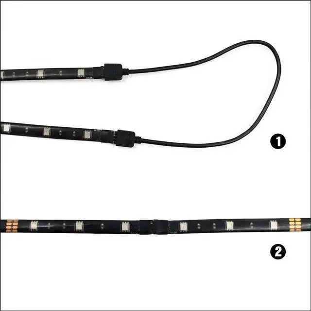 Alt view image 4 of 7 - LED Strip Lights for 32 Inch-60 Inch HDTV, RGB LED TV Backlight Kit with Remote, ETL Listed, 16 Colors Changing Multi-color 5050 LEDs Bias Lighting, UL Adapter, Home Theater, Gaming Computer