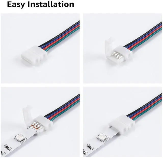 Alt view image 2 of 7 - RGB Extension Cord Kit for 4 Pins Strip Light, 32.8ft LED Splitter Connectors, Tin Coated Copper Wires