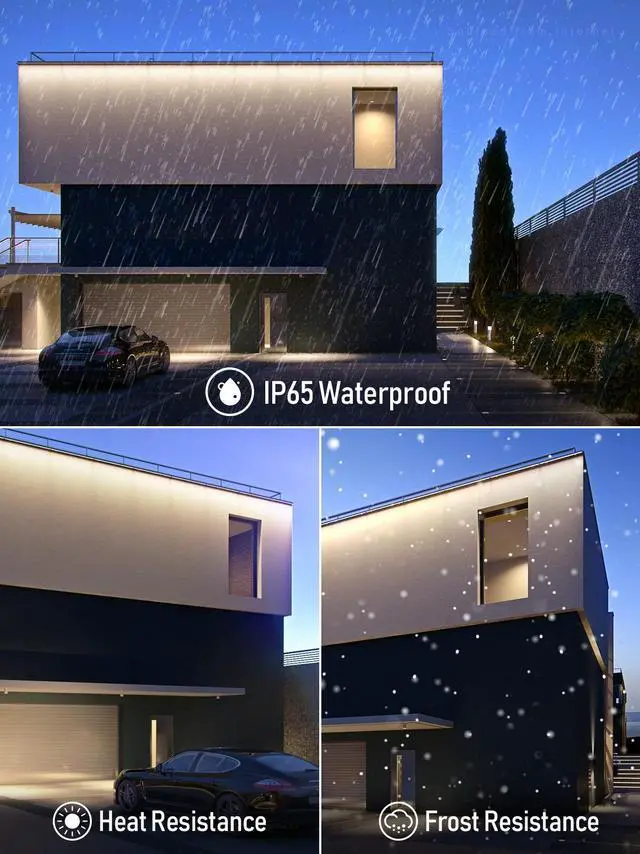 Alt view image 4 of 7 - 2 Pack 5CCT 4FT Exterior Wall Washer Lights, 35W 110-277V Outdoor Linear Bar Lighting with Plug, 2000K/3000K/3500K/4000K/5000K Selectable, Waterproof