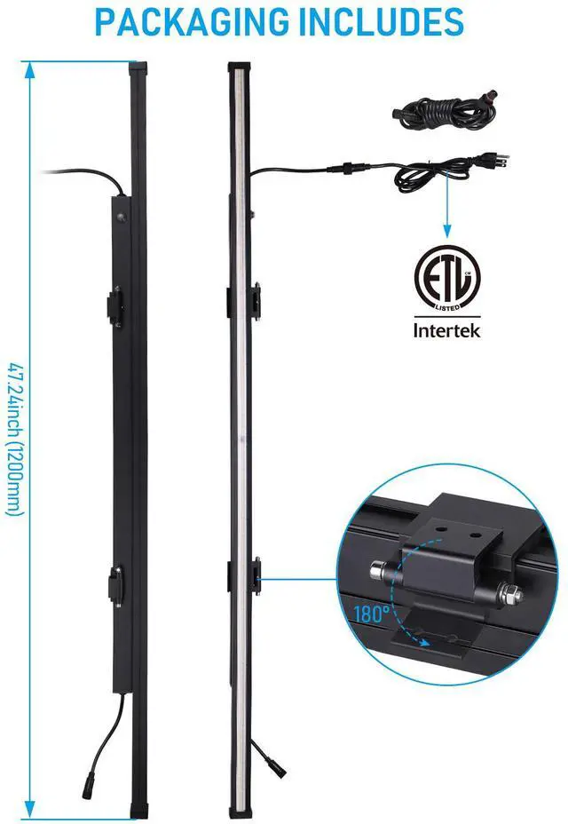 Alt view image 7 of 7 - 2 Pack 5CCT 4FT Exterior Wall Washer Lights, 35W 110-277V Outdoor Linear Bar Lighting with Plug, 2000K/3000K/3500K/4000K/5000K Selectable, Waterproof