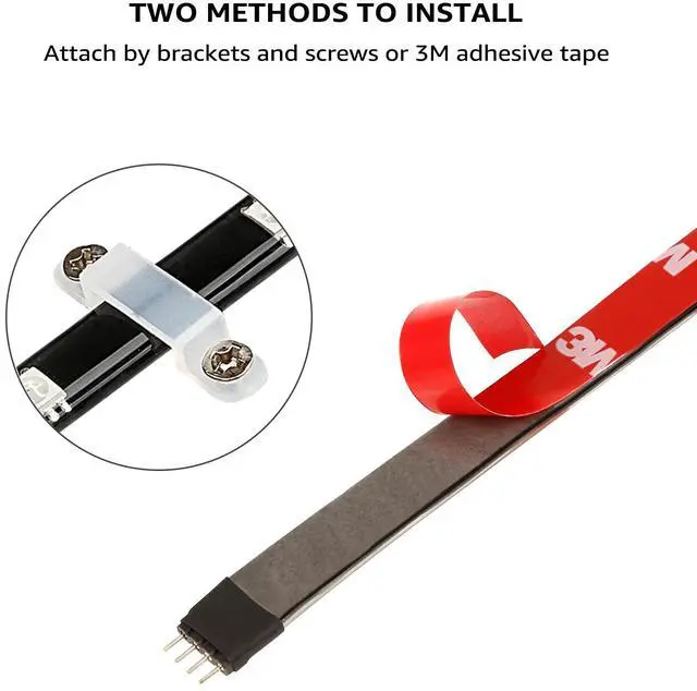 Alt view image 5 of 7 - LED TV Backlight Kit Multi-Color Strip Light, Work with Alexa, Smart Phone Control, Dimmable, Waterproof Strip Light*4, Flexible Strips for Home Theater, Monitor, Screen
