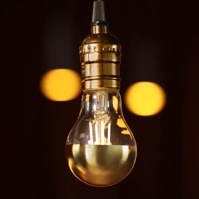 Alt view image 2 of 7 - 2 Pack A19 LED Dimmable Light Bulb, 4.5W(40W Eqv.), Anti Glare Half Chrome Bulbs, UL Listed, E26 Base, Vintage Edison Bulb for Bedroom, Kitchen, 2700K Soft White