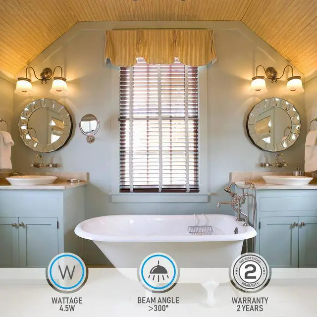 Alt view image 6 of 7 - 2 Pack A19 LED Dimmable Light Bulb, 4.5W(40W Eqv.), Anti Glare Half Chrome Bulbs, UL Listed, E26 Base, Vintage Edison Bulb for Bedroom, Kitchen, 2700K Soft White