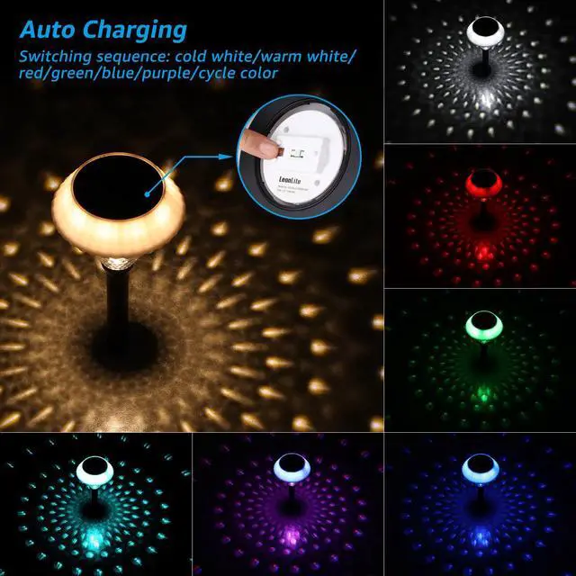Alt view image 2 of 7 - 8 Pack Solar Pathway Colorful Lights, Dusk to Dawn Auto 7 Colors Changing LED Garden Lights, IP65 Waterproof Landscape Light for Lawn Yard Walkway