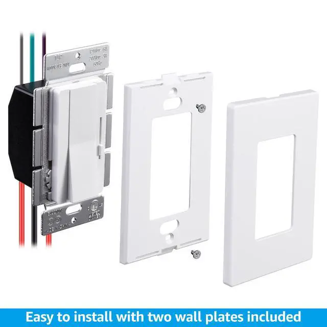 Alt view image 4 of 7 - 2 Pack Dimmer Switch for Led Lights, 0-10V Dimmable LED Panel Lights, 3-Way Single Pole Dimmable Slide,720 Watt Max, Dual Wall Plates Provided