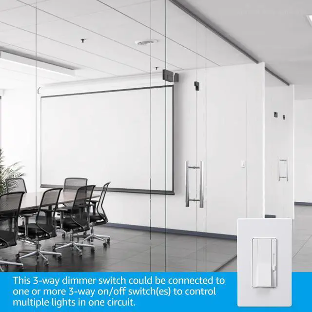 Alt view image 6 of 7 - 2 Pack Dimmer Switch for Led Lights, 0-10V Dimmable LED Panel Lights, 3-Way Single Pole Dimmable Slide,720 Watt Max, Dual Wall Plates Provided
