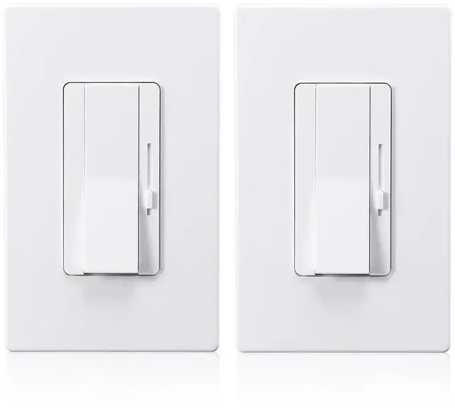 Main image of 2 Pack Dimmer Switch for Led Lights, 0-10V Dimmable LED Panel Lights, 3-Way Single Pole Dimmable Slide,720 Watt Max, Dual Wall Plates Provided