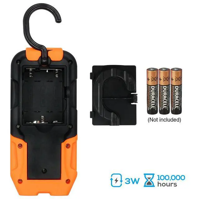 Alt view image 3 of 7 - Portable LED Work Light, Hanging Hook & Magnetic Flashlight, Battery Operated, COB Pocket Work Light for Car Repairing, Emergency, Hiking, Camping