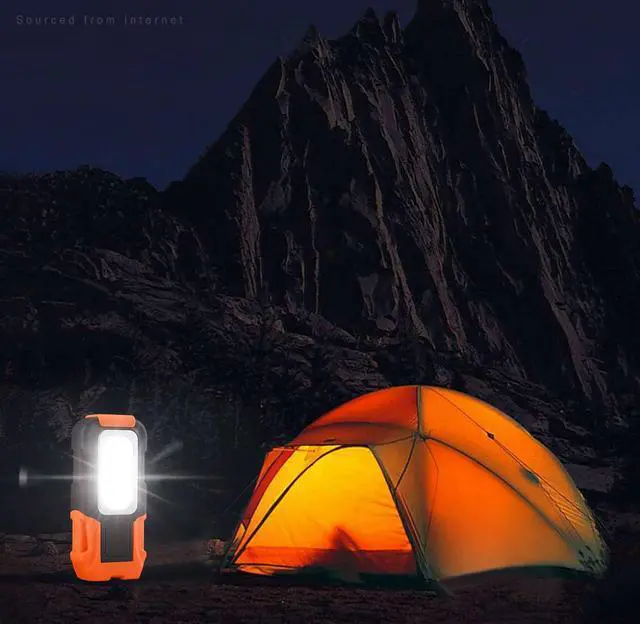 Alt view image 5 of 7 - Portable LED Work Light, Hanging Hook & Magnetic Flashlight, Battery Operated, COB Pocket Work Light for Car Repairing, Emergency, Hiking, Camping