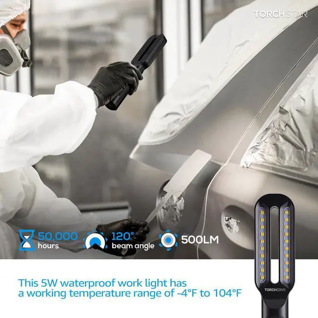 Alt view image 5 of 7 - LED Work Light for Paint Correction & Coating, CRI 95+, 4500K Cool White & 6000K Daylight White Options, 500lm, 120 Beam Angle, USB Powered, 50,000 Hrs Lifespan for Detailing & Color Match