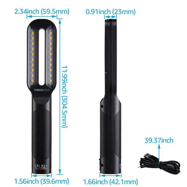 Alt view image 7 of 7 - LED Work Light for Paint Correction & Coating, CRI 95+, 4500K Cool White & 6000K Daylight White Options, 500lm, 120 Beam Angle, USB Powered, 50,000 Hrs Lifespan for Detailing & Color Match