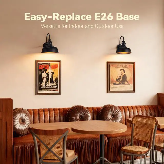 Alt view image 3 of 7 - 11 Inch Gooseneck Barn Light, Farmhouse Wall Sconce, E26 Base, Waterproof