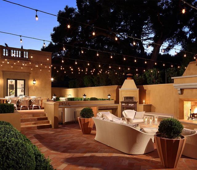Alt view image 2 of 7 - TORCHSTAR 50ft String Lights with 15 E26 Sockets & 16 LED Bulbs, IP65 Waterproof, UL Listed Lamp Cord, Connectable, Residential & Commercial Outdoor String Lights for Patio, Gazebo, Porch