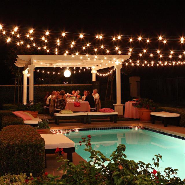 Alt view image 3 of 7 - TORCHSTAR 50ft String Lights with 15 E26 Sockets & 16 LED Bulbs, IP65 Waterproof, UL Listed Lamp Cord, Connectable, Residential & Commercial Outdoor String Lights for Patio, Gazebo, Porch