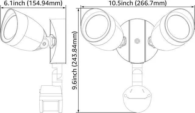 Alt view image 7 of 7 - LEONLITE 20W Dual-Head Motion-Activated LED Outdoor Security Light, 4 Modes Area Lighting, 20W (120W Equiv.), 1400lm, 5000K Daylight, White