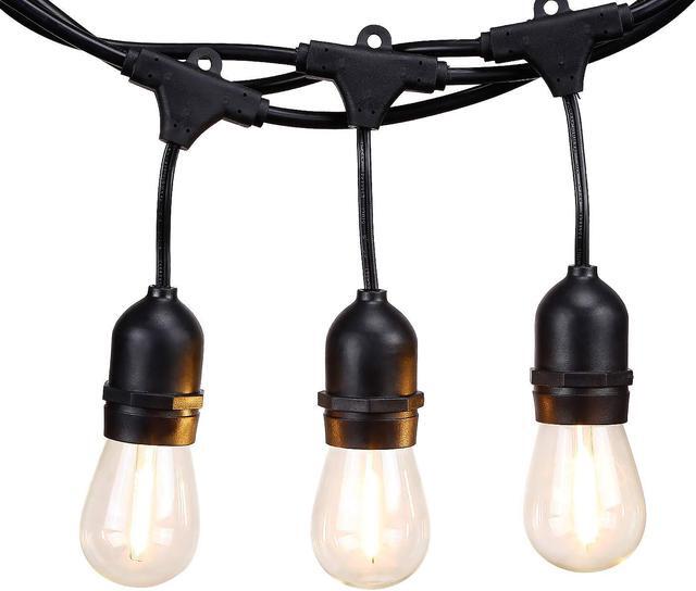 TORCHSTAR 50ft Commercial Weatherproof String Lights, Outdoor Patio String Light, 15 Sockets, 24 Bulbs Included Hanging Lights TORCHSTAR 50ft Commercial Weatherproof String Lights, Outdoor Patio String Light, 15 Sockets, 24 Bulbs Included Hanging Lights