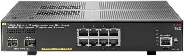Main image of HPE Aruba 2930F 8G PoE+ 2SFP+ Switch JL258A#ABA