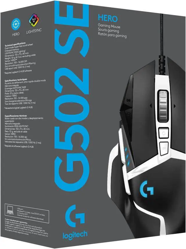 Alt view image 18 of 20 - Logitech G502 SE Hero 910-005728 Wired  Gaming Mouse - Black