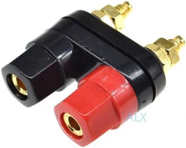 Alt view image 2 of 6 - 2PCS Dual Banana plugs Couple Terminal blocks Red Black Connector 4mm jack audio Amplifier Terminal Binding Post Speaker socket