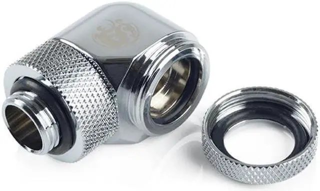 Alt view image 2 of 3 - Bitspower Silver Shining Enhance Rotary G1/4" 90-Degree Multi-Link Adapter For OD 14MM (2PCS)