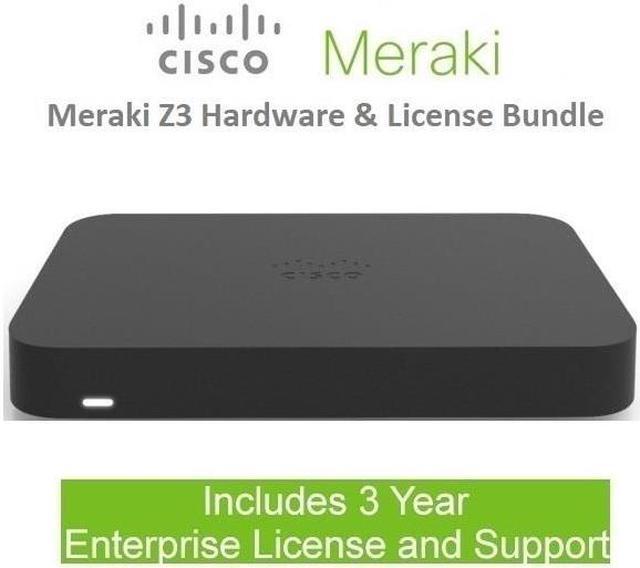 Main image of Cisco Meraki Z3 Firewall Teleworker Gateway w/ 802.11ac Wave 2 Includes 3 Year Enterprise License