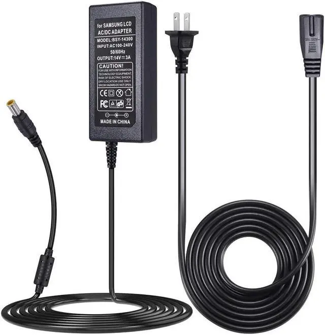 Main image of 14V Power Cord for Samsung Monitor, SoulBay 14V 3A AC Adapter Charger for Samsung SyncMaster 15" 17" 18" 19" 20" 22" 23" 24" 27" Screen TFT LED LCD Monitor TV Notebook Power Supply - OEM