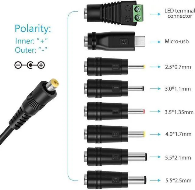Alt view image 2 of 7 - 36W Universal 3V 4.5V 5V 6V 7.5V 9V 12V AC DC Adapter Power Supply for LCD LED Light Strip Router HUB Speaker Smart Phone TV Box 1A 1.5A 2A 2.5A 3A 3000mA Amp Max.