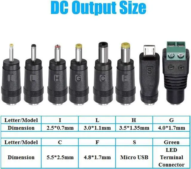 Alt view image 3 of 7 - [Upgraded Version] SoulBay 30W Universal AC/DC Adapter Switching Power Supply with 8 Selectable Adapter Tips, Including Micro USB Plug, for 3V to 12V Household Electronics and LED Strip - 2000mA Max - OEM