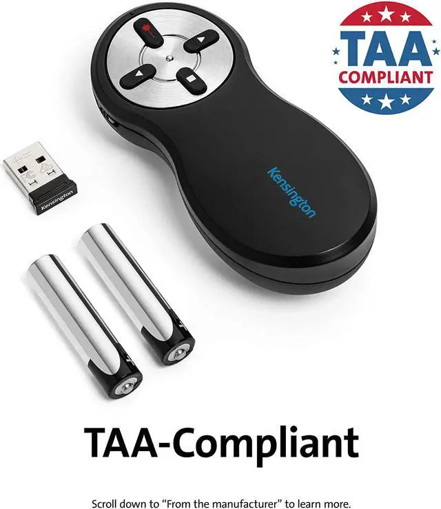 Alt view image 7 of 7 - Kensington Wireless Presenter with Red Laser Pointer - New Model (K33272WW)