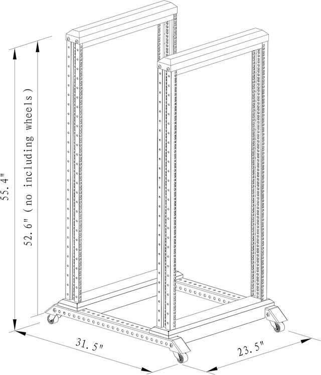 Main image of 27U 4 Post Open Frame 19inch Server/Audio Networking Data Steel Rack Deep 24inch with one Fixed Shelf